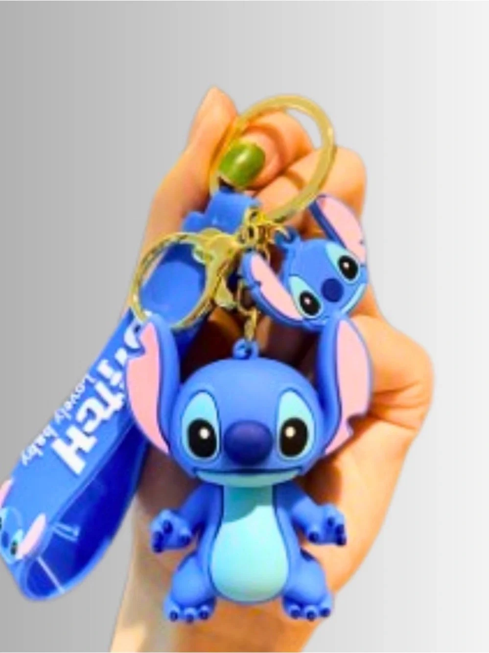 Disney Stitch Keychain Silicone 3D Figure Bag Charm Wristlet Strap Kids Gift